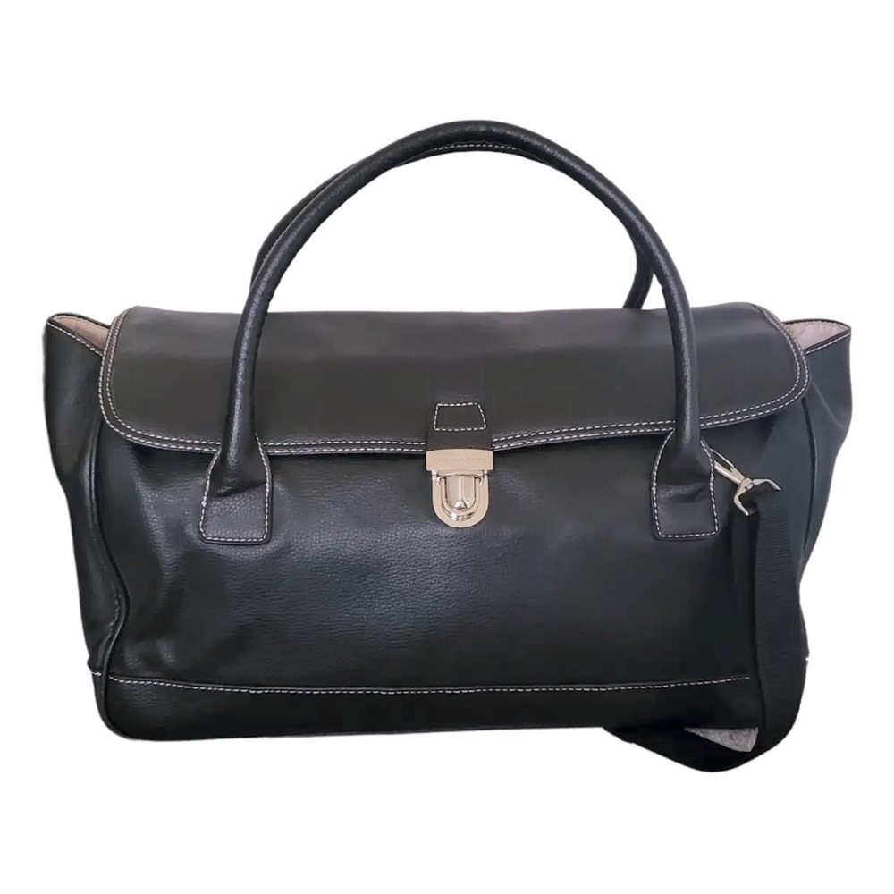 VICTORIA’S SECRET Vintage Black Pebbled Weekender Overnight Bag EUC